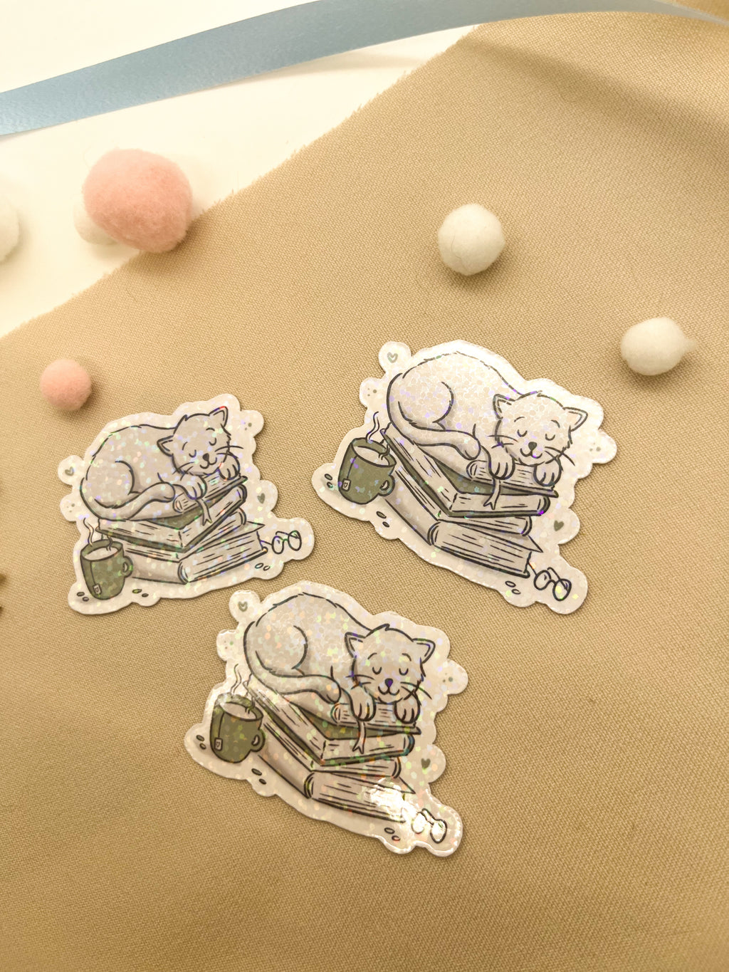 Glitzersticker Katzen "Büchekatze"