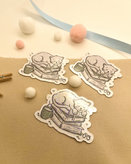 Glitzersticker Katzen "Büchekatze"