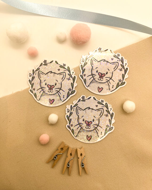 Glitzersticker Katzen "Schmetterlingskatze"