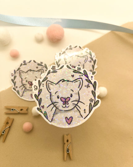 Glitzersticker Katzen "Schmetterlingskatze"