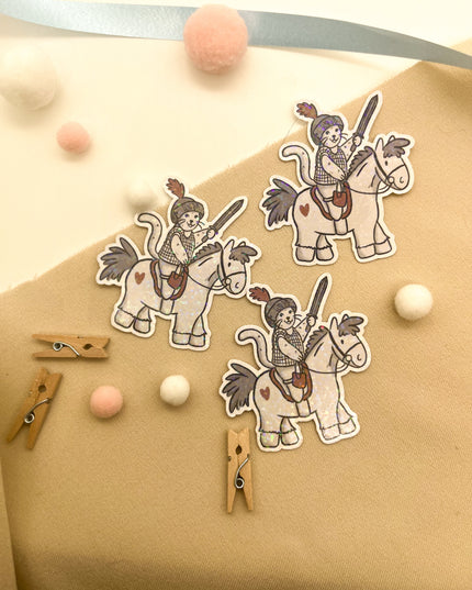 Glitzersticker Katzen "Ritterkatze"