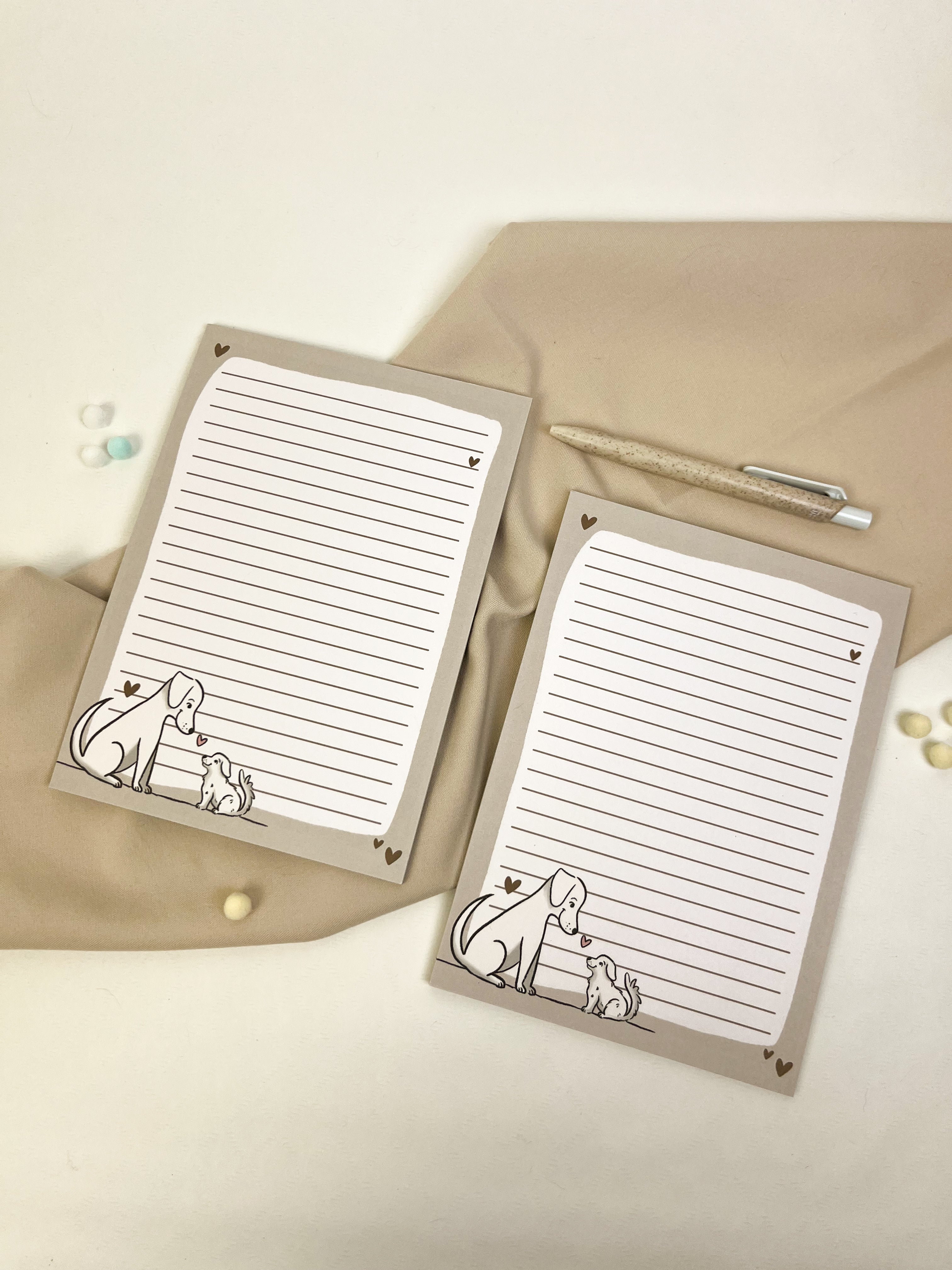 Notizblock Hund A5 – süßer Hunde Schreibblock 25 Blatt