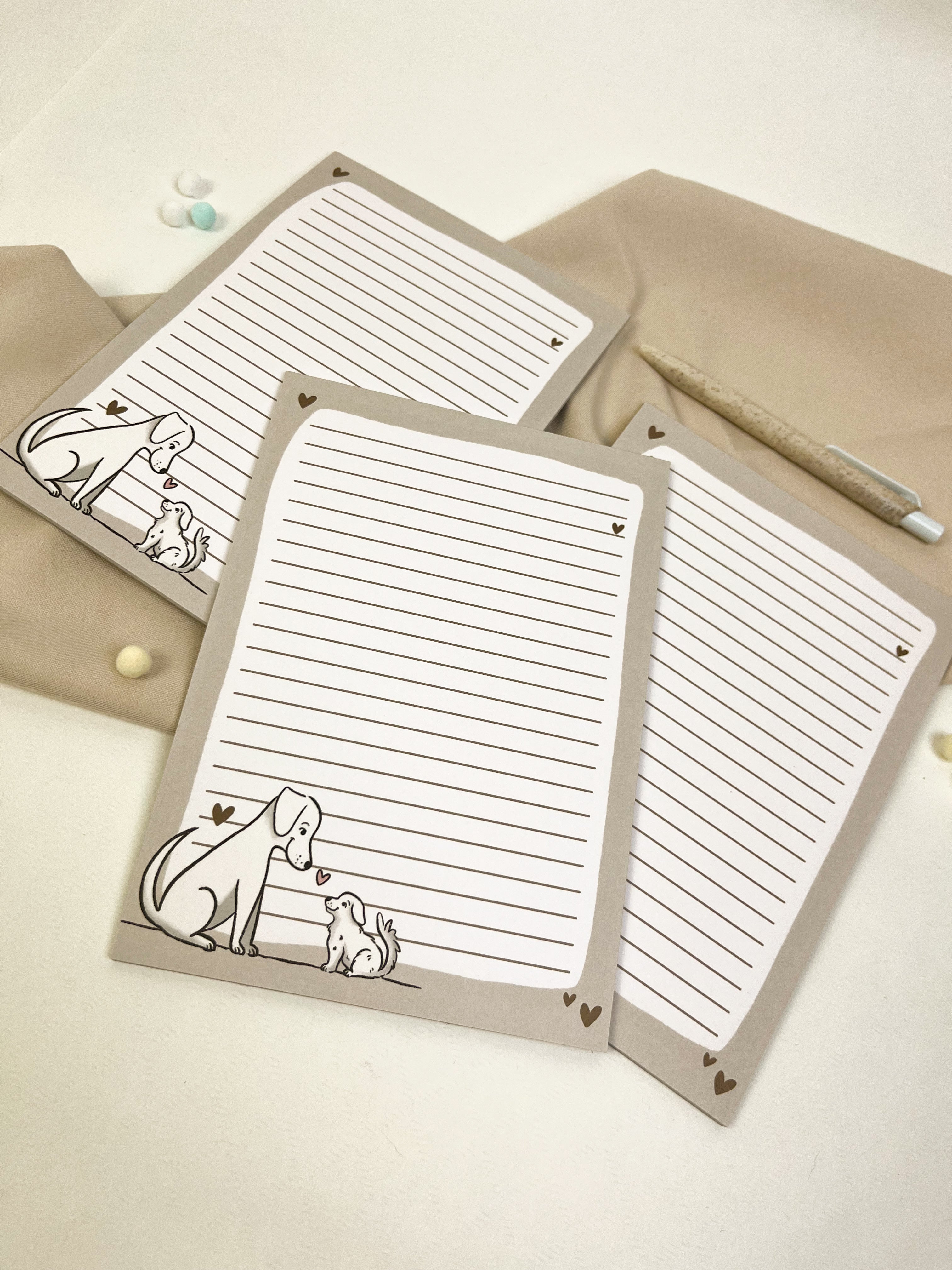 Notizblock Hund A5 – süßer Hunde Schreibblock 25 Blatt