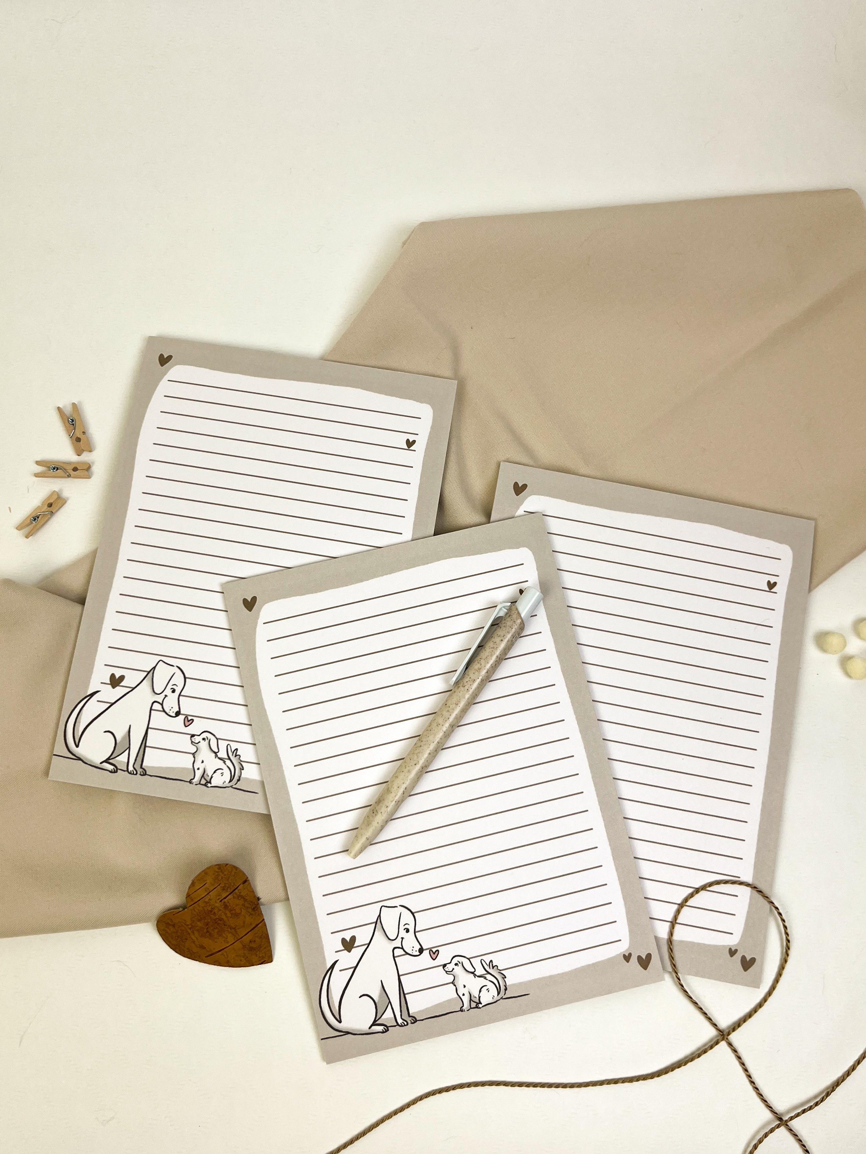 Notizblock Hund A5 – süßer Hunde Schreibblock 25 Blatt