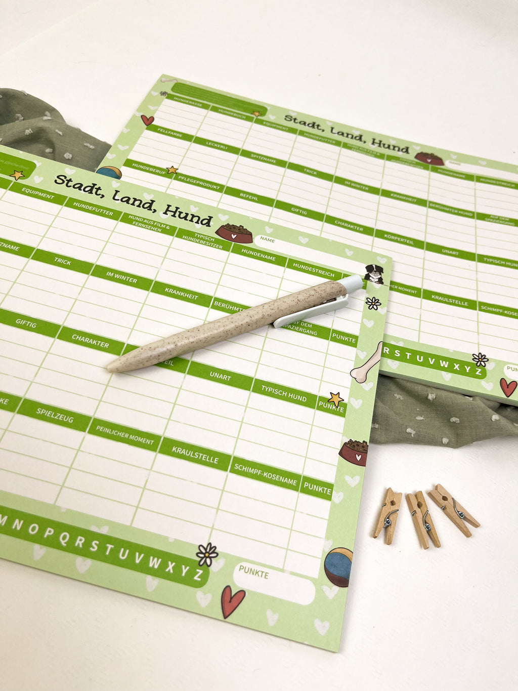 Spielblock Stadt Land Hund – A5 Block 25 Blatt