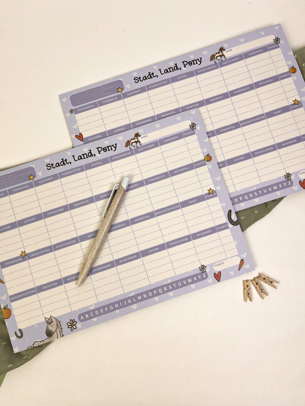 Spielblock Stadt Land Pony – A5 Block 25 Blatt