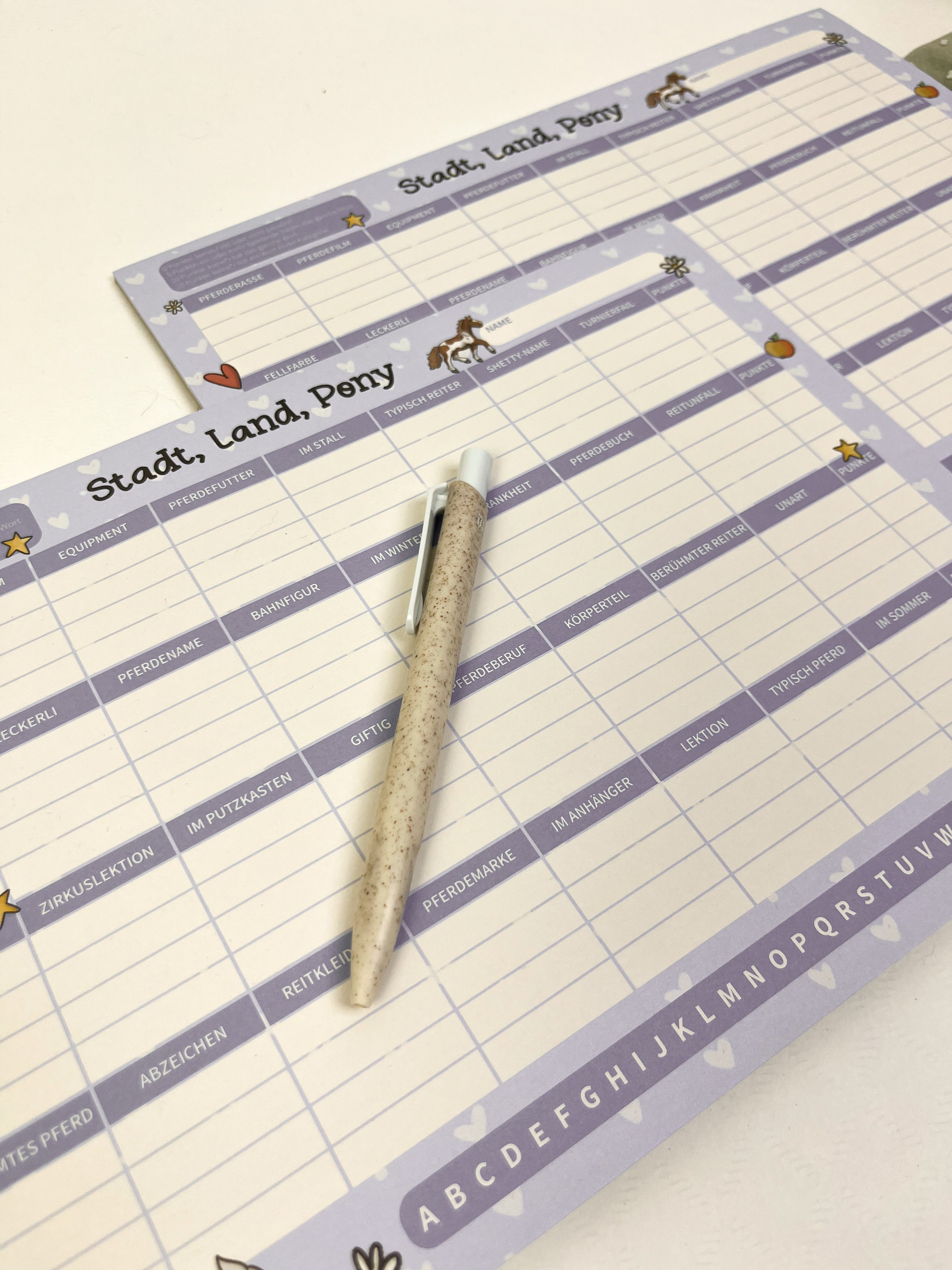 Spielblock Stadt Land Pony – A5 Block 25 Blatt