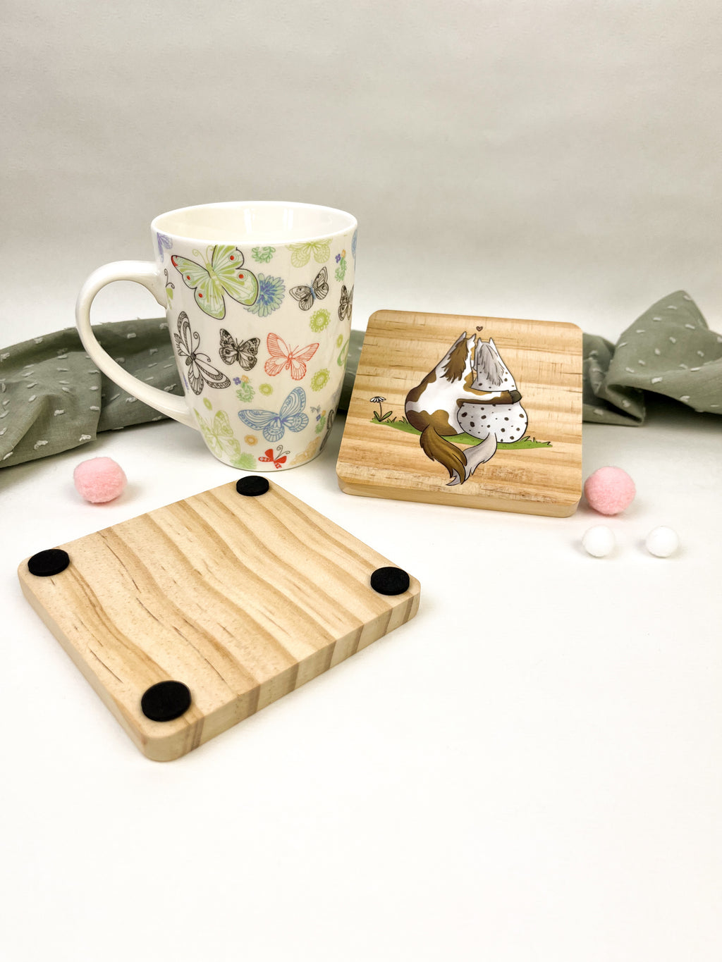 Holzuntersetzer Pferdefreunde