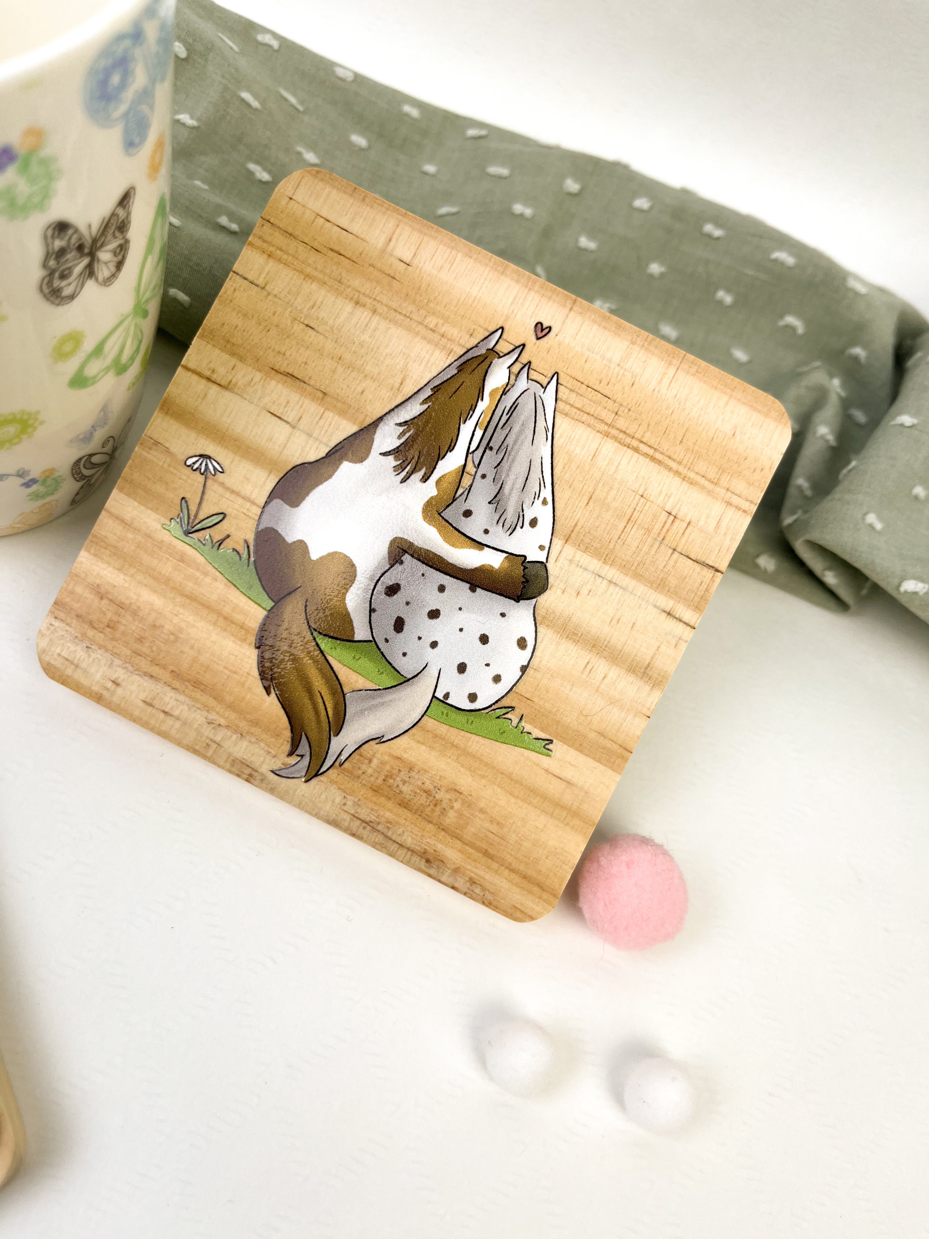 Holzuntersetzer Pferdefreunde