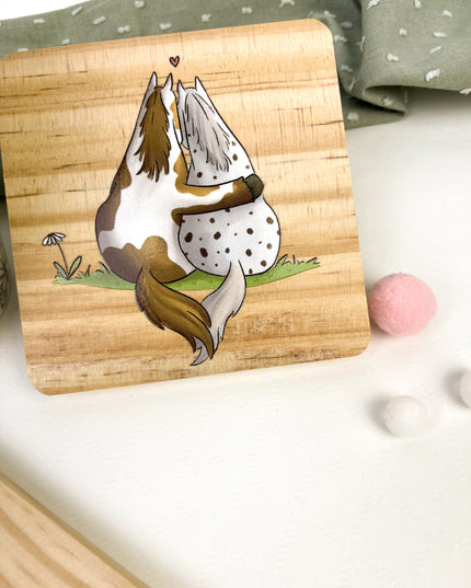 Holzuntersetzer Pferdefreunde