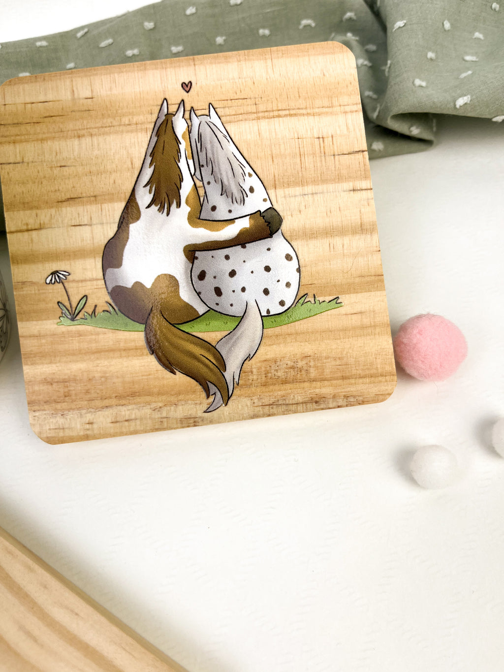 Holzuntersetzer Pferdefreunde