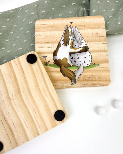 Holzuntersetzer Pferdefreunde