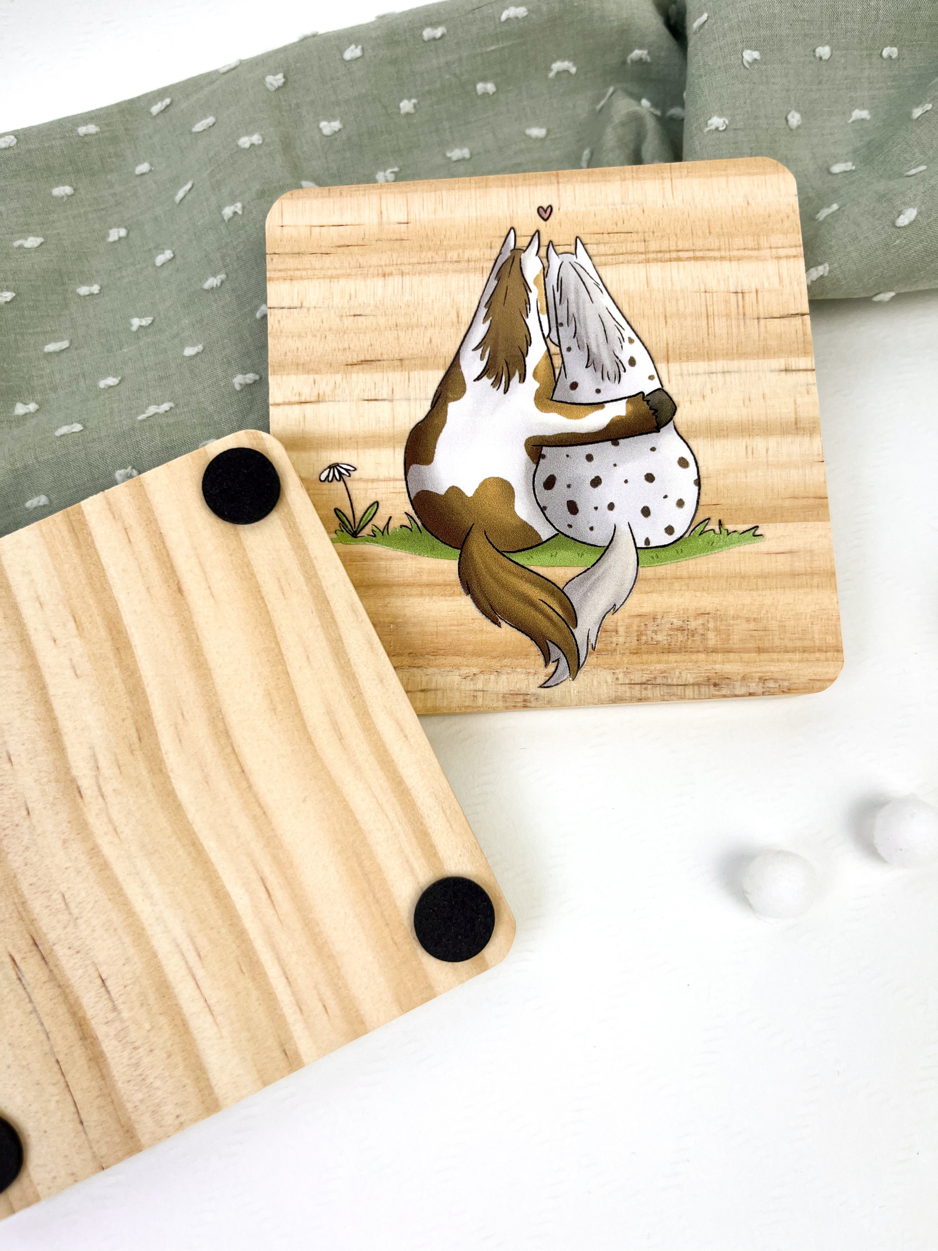 Holzuntersetzer Pferdefreunde