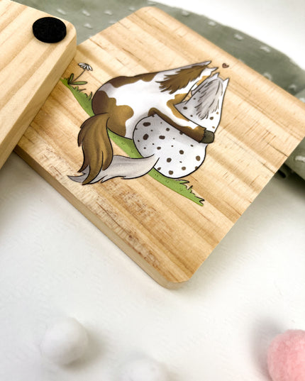 Holzuntersetzer Pferdefreunde