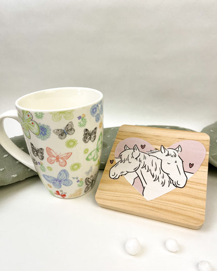 Holzuntersetzer Herzchenponys