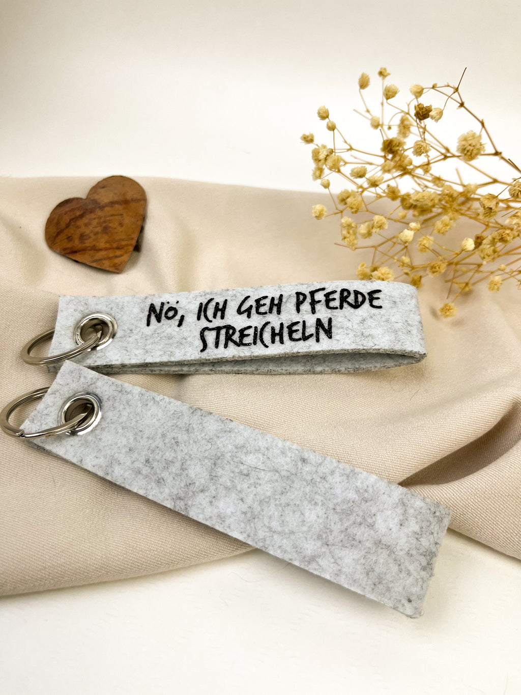 Schlüsselanhänger aus filz "Nö, ich geh Pferde streicheln"