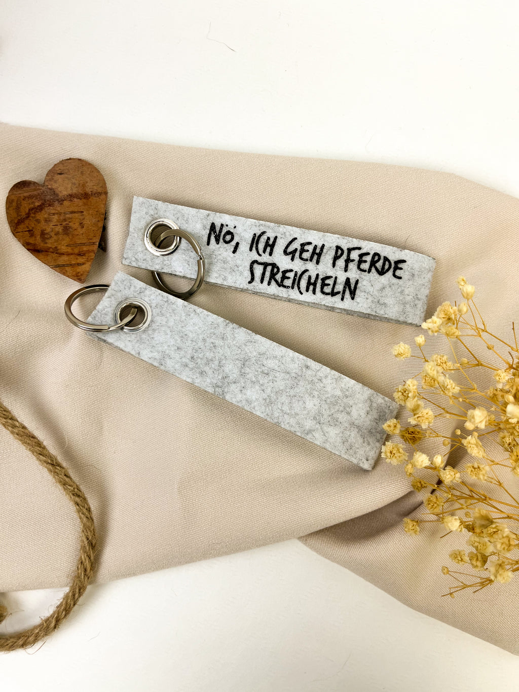 Schlüsselanhänger aus filz "Nö, ich geh Pferde streicheln"