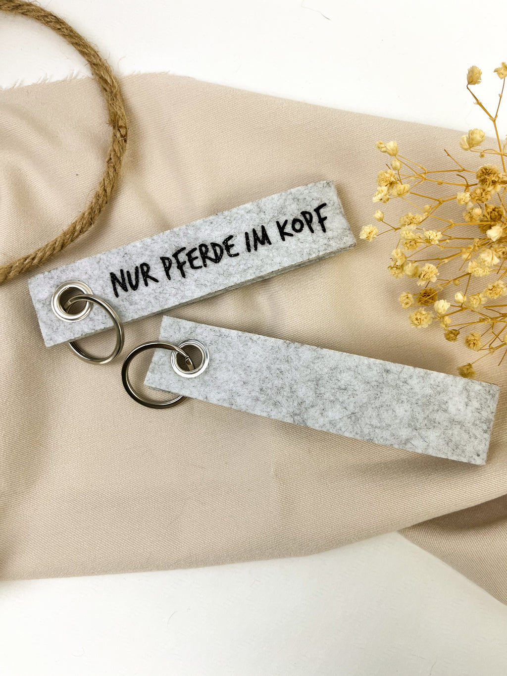 Schlüsselanhänger aus filz "Nur Pferde im Kopf"