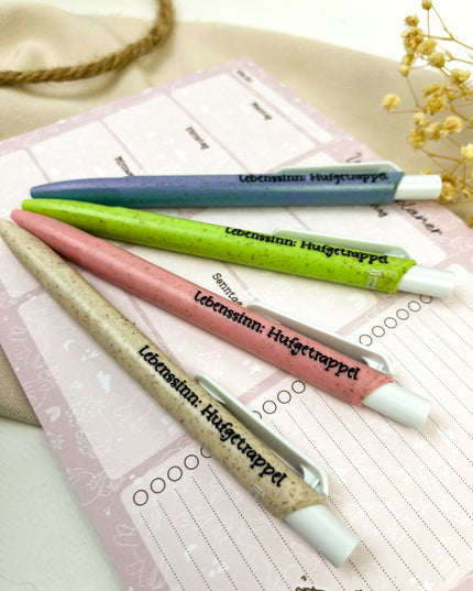 Kugelschreiber aus Stroh-Kunststoff "Lebenssinn: Hufgetrappel"