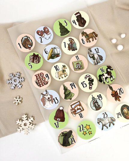 Bügelbilder für Adventskalender - 24er Set