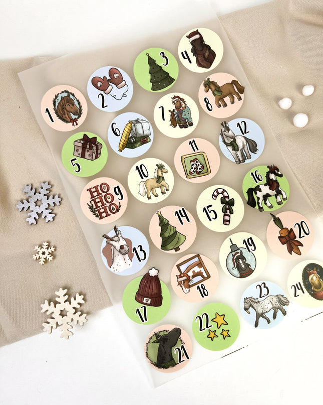 Bügelbilder für Adventskalender - 24er Set