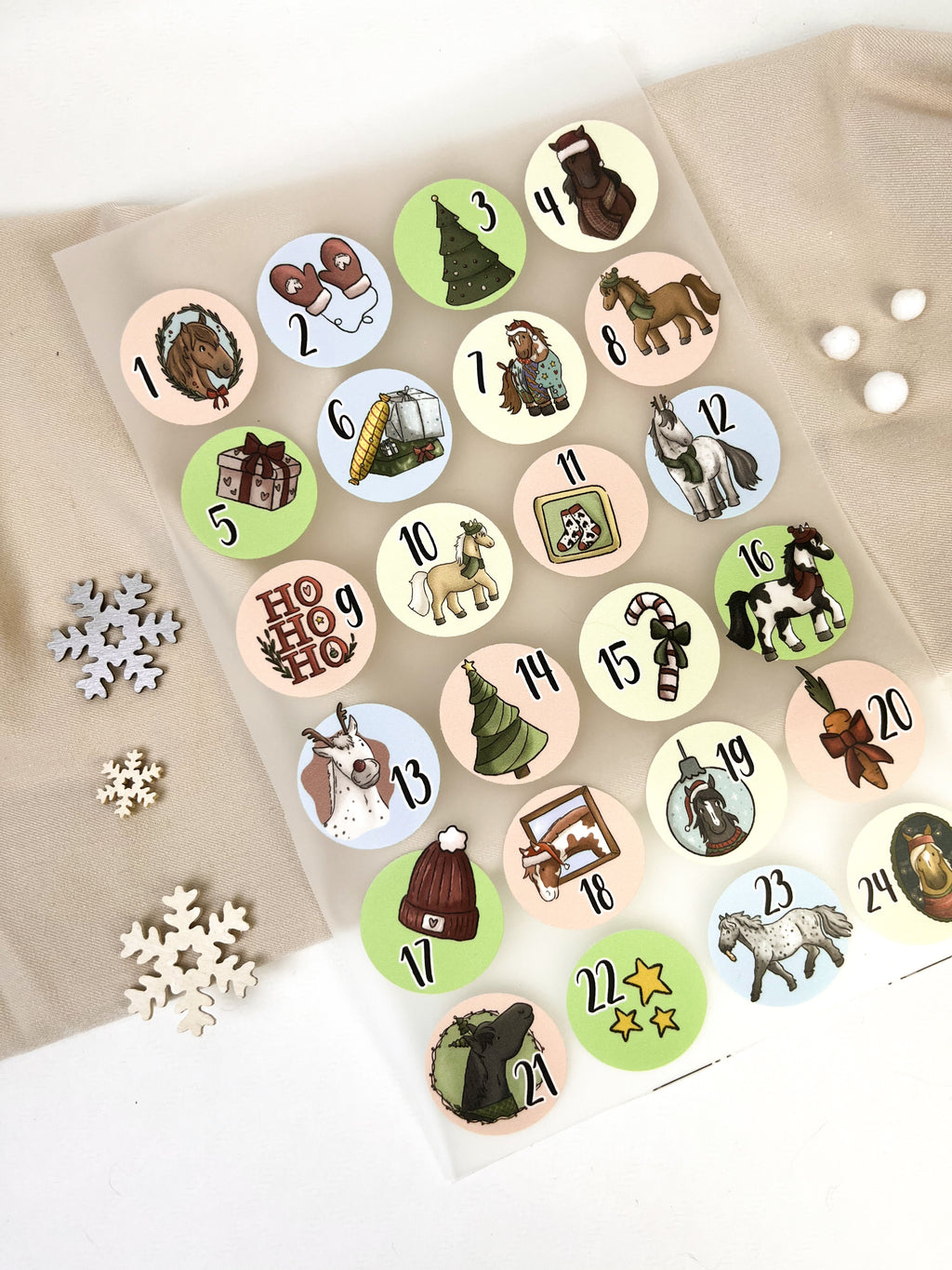 Bügelbilder für Adventskalender - 24er Set