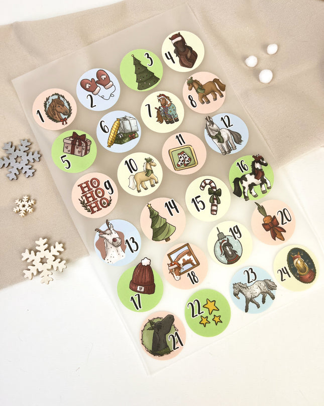 Bügelbilder für Adventskalender - 24er Set