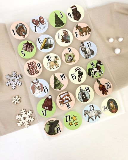 Bügelbilder für Adventskalender - 24er Set