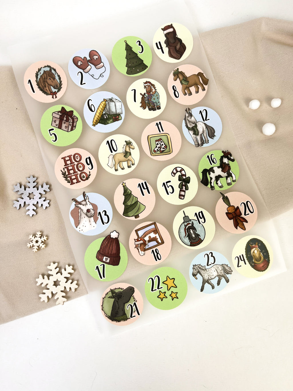 Bügelbilder für Adventskalender - 24er Set