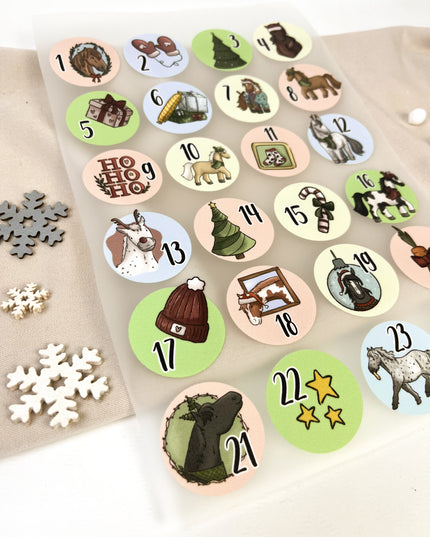 Bügelbilder für Adventskalender - 24er Set