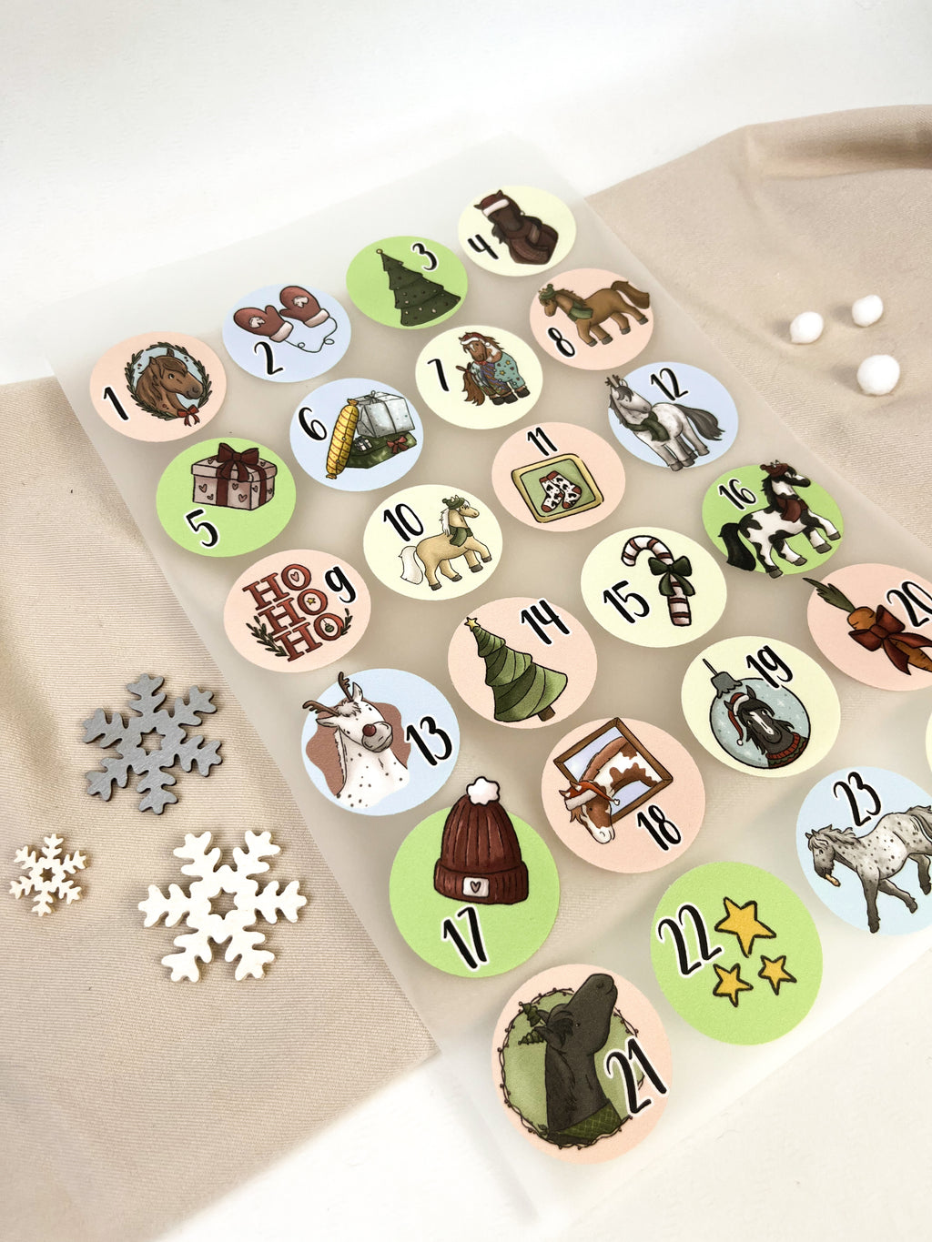 Bügelbilder für Adventskalender - 24er Set