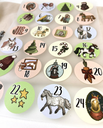 Bügelbilder für Adventskalender - 24er Set