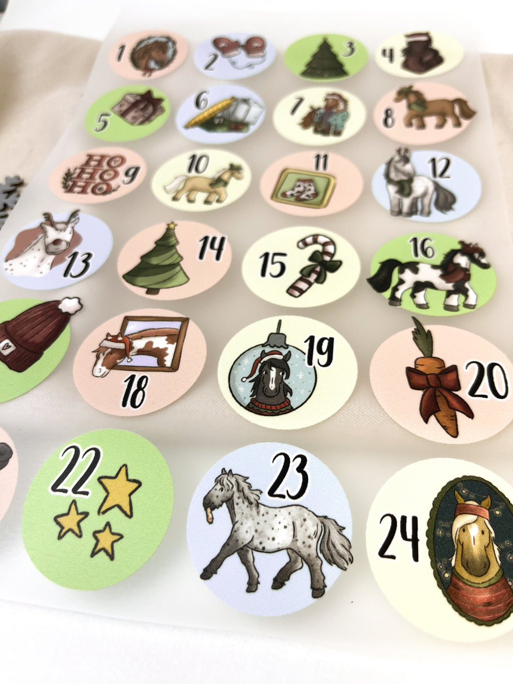 Bügelbilder für Adventskalender - 24er Set