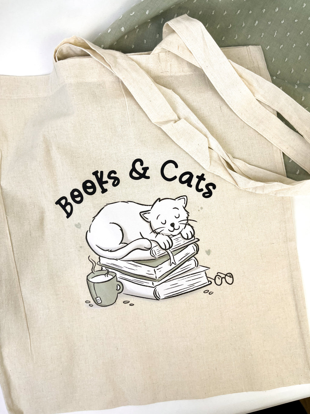 Baumwollbeutel "Books & Cats"
