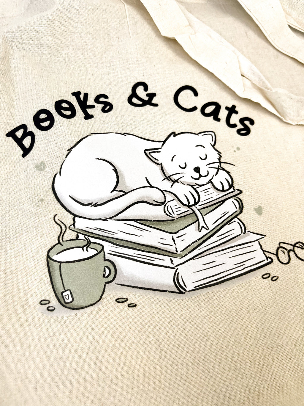 Baumwollbeutel "Books & Cats"