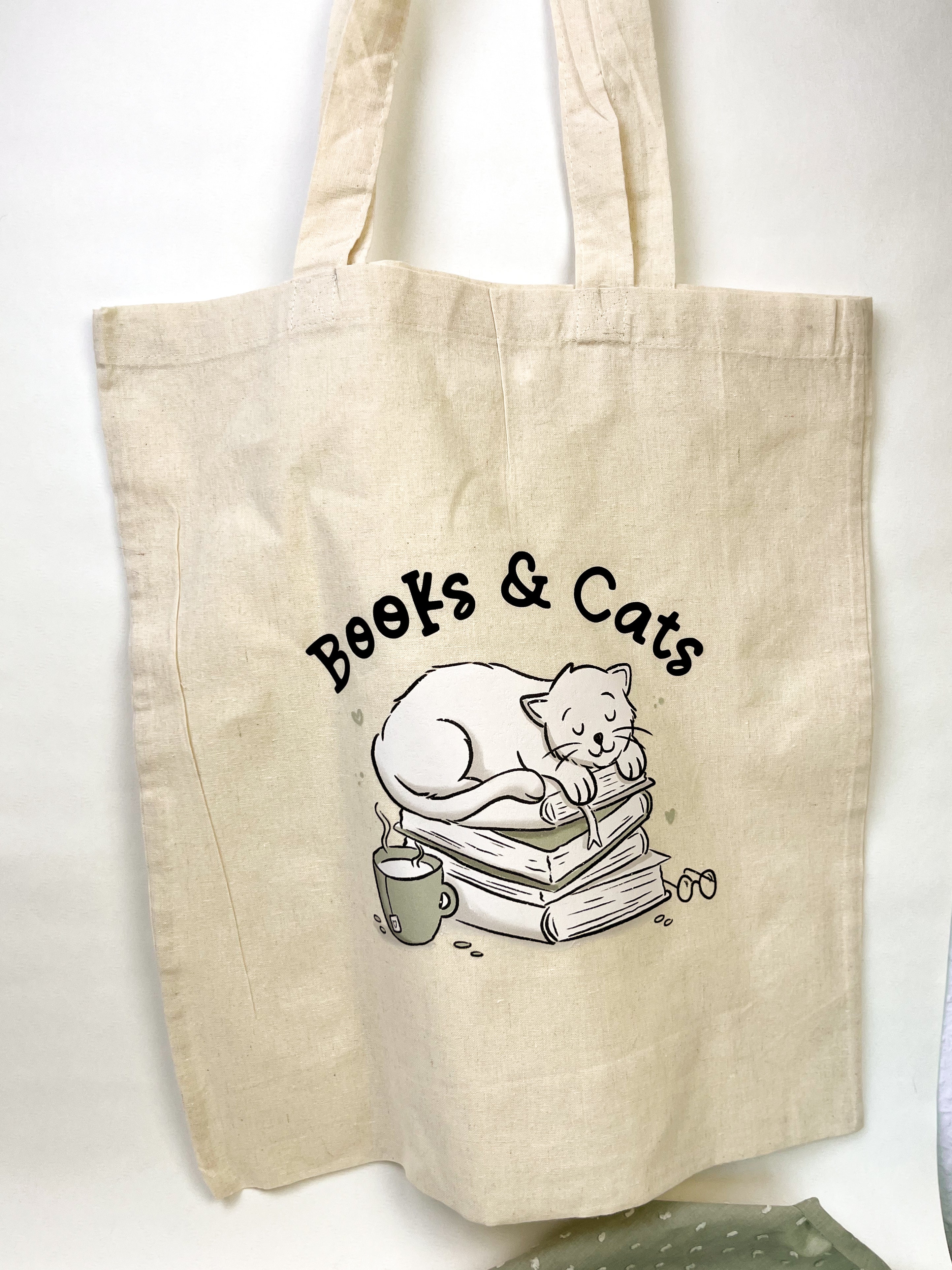 Baumwollbeutel "Books & Cats"