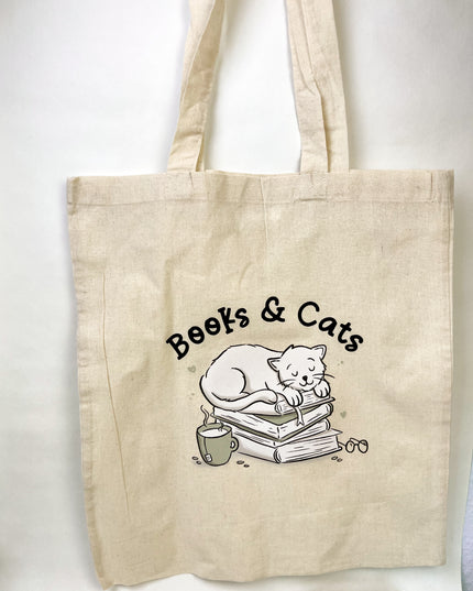 Baumwollbeutel "Books & Cats"