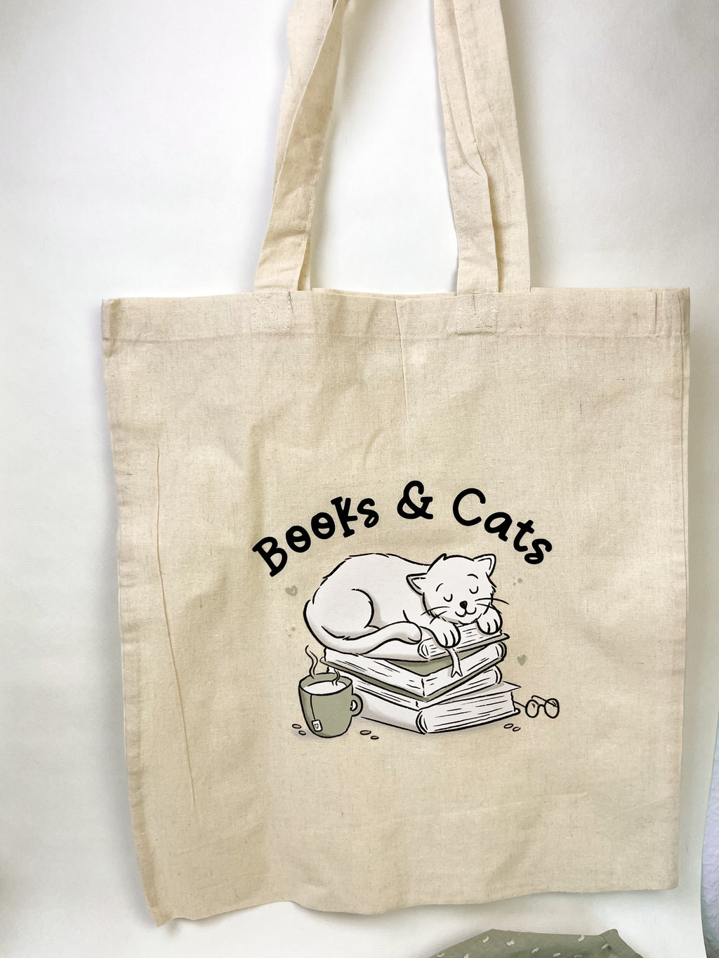 Baumwollbeutel "Books & Cats"