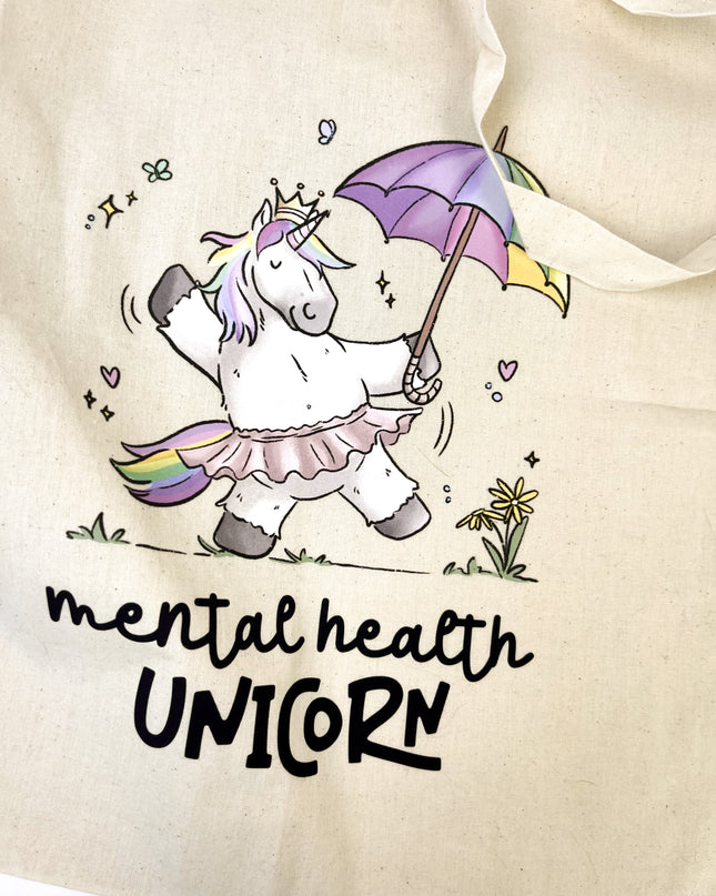 Baumwollbeutel "Mental Health Unicorn"