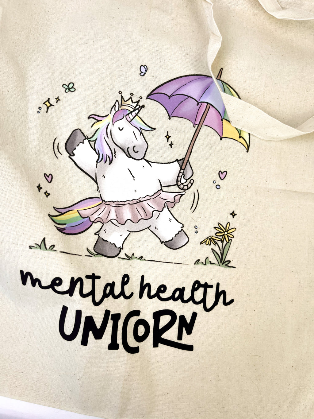 Baumwollbeutel "Mental Health Unicorn"
