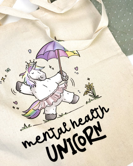 Baumwollbeutel "Mental Health Unicorn"