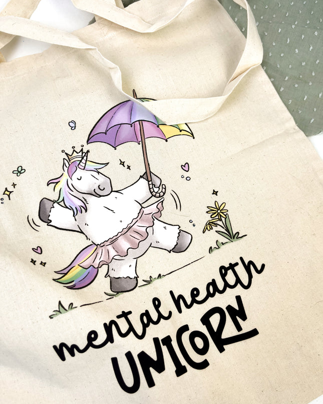 Baumwollbeutel "Mental Health Unicorn"