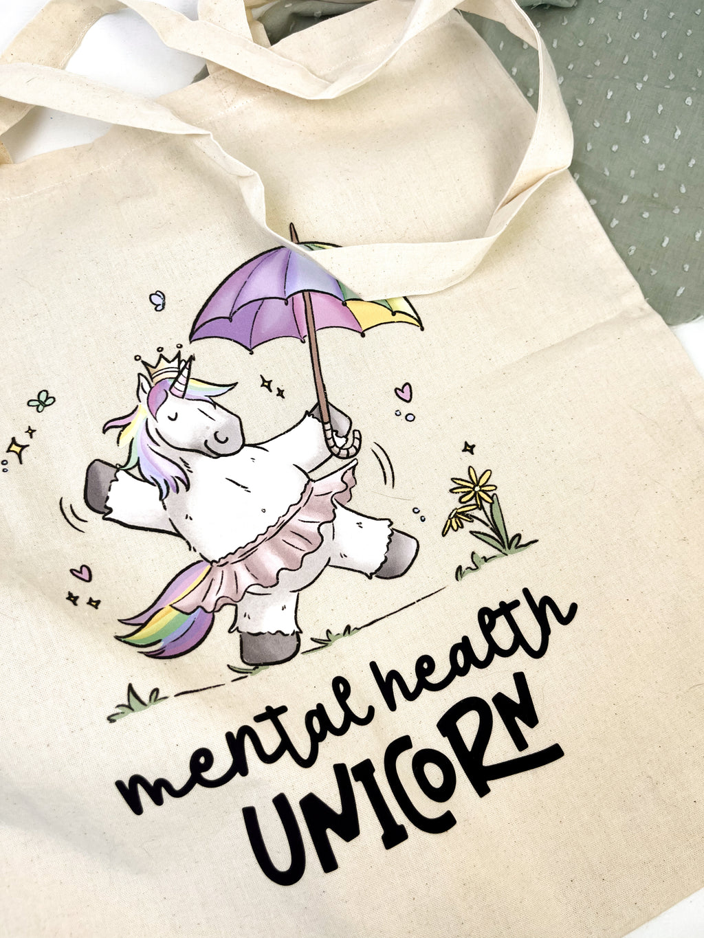 Baumwollbeutel "Mental Health Unicorn"