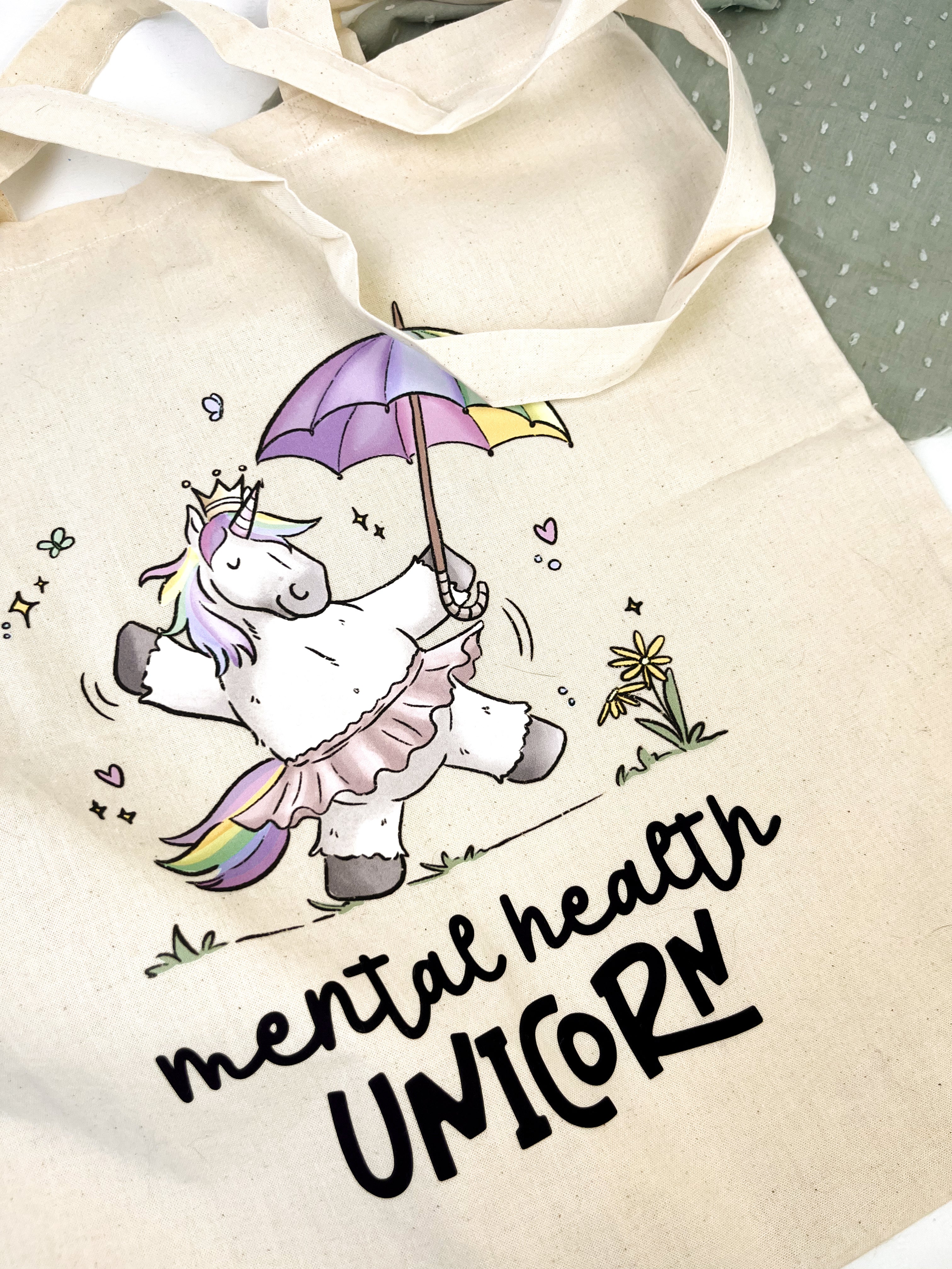 Baumwollbeutel "Mental Health Unicorn"