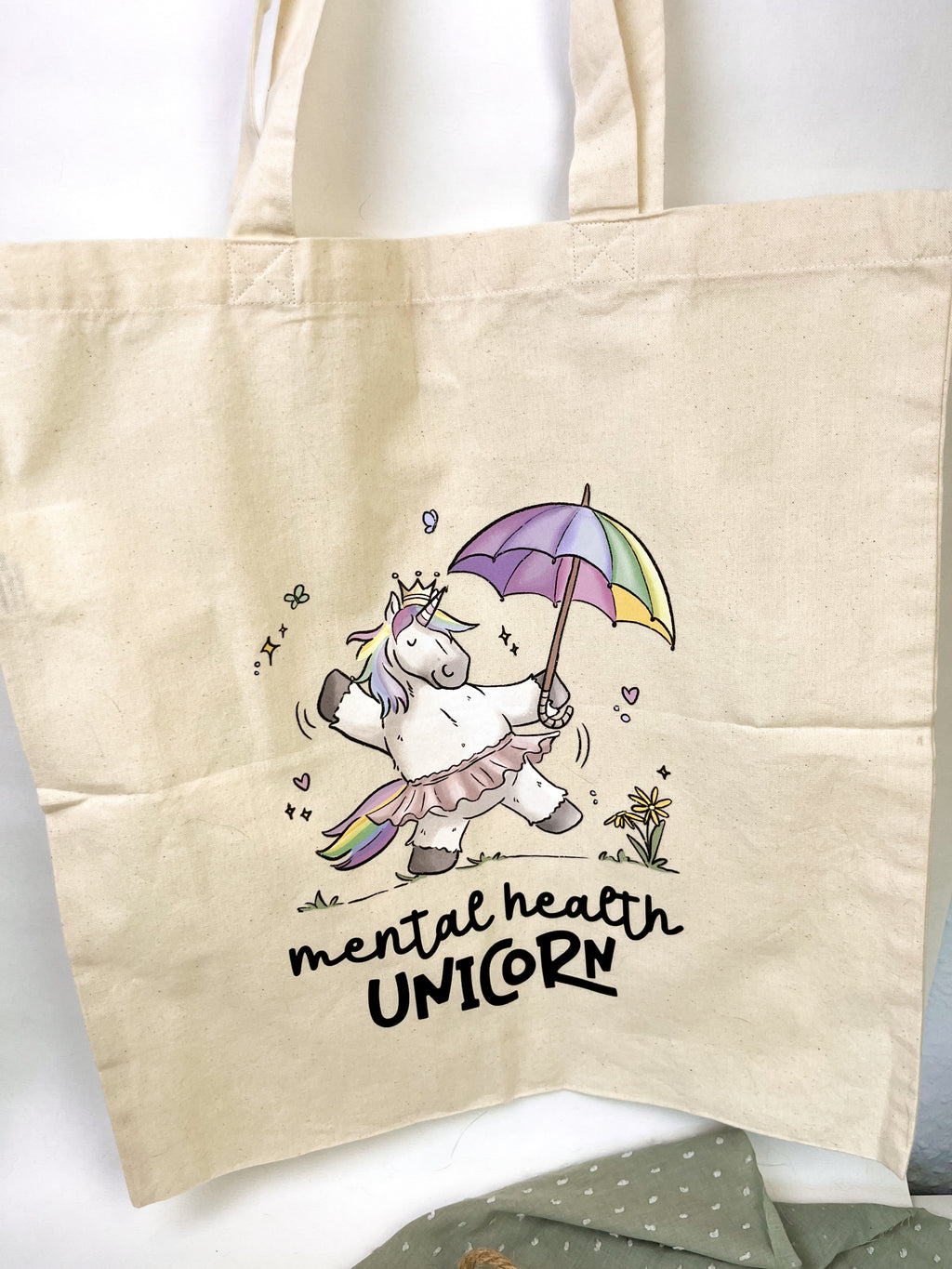 Baumwollbeutel "Mental Health Unicorn"