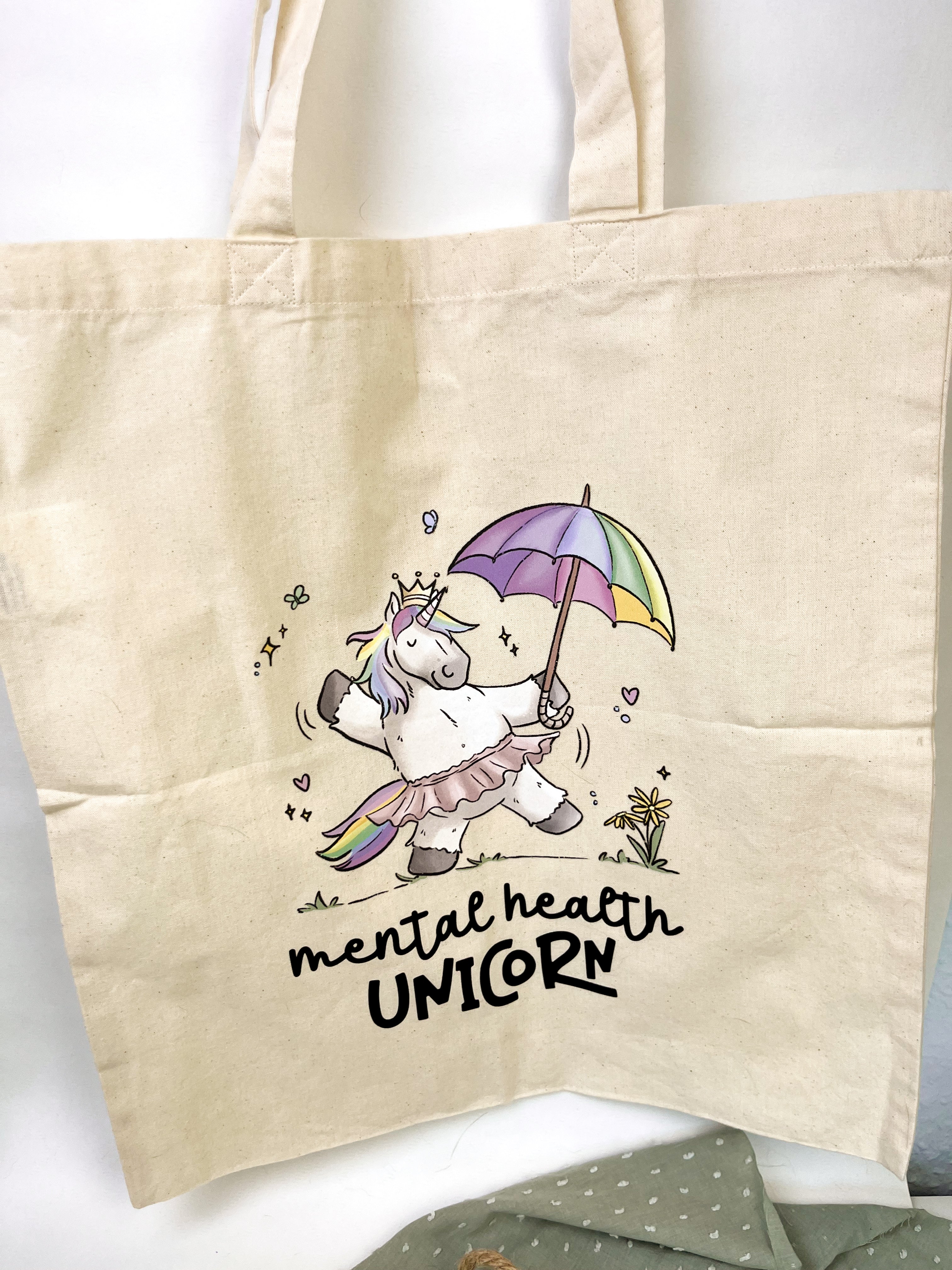 Baumwollbeutel "Mental Health Unicorn"