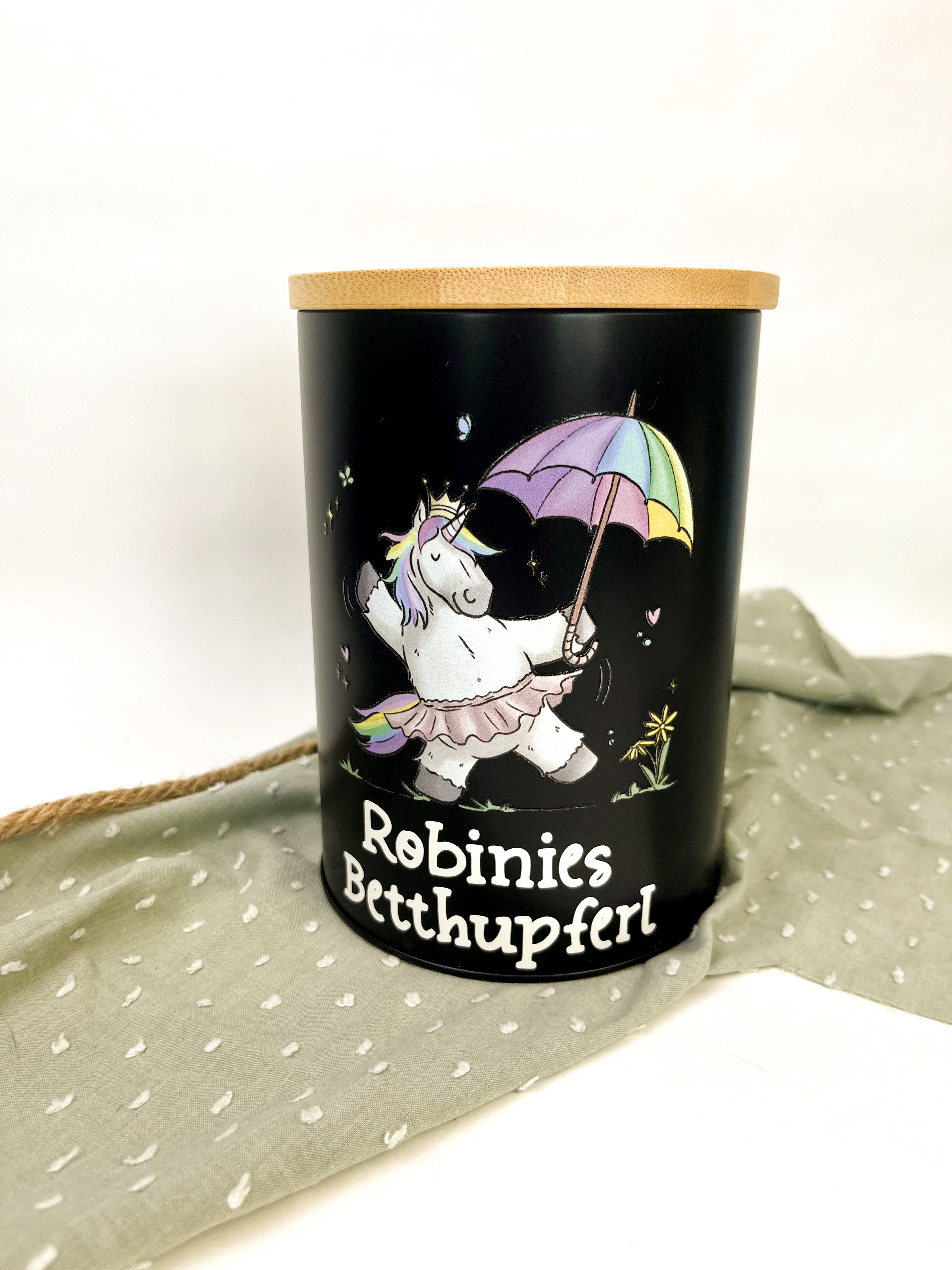 Leckerlidose personalisiert "Regenbogeneinhorn"