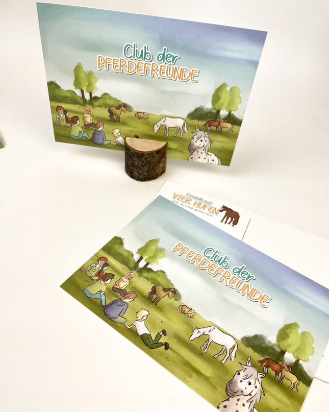 Postkarte zum Buch - Freunde auf vier Hufen
