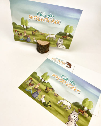 Postkarte zum Buch - Freunde auf vier Hufen