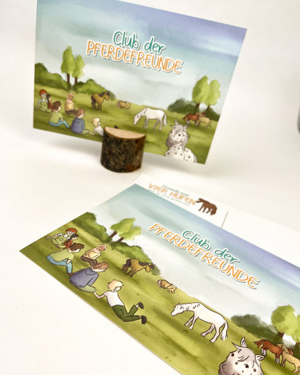 Postkarte zum Buch - Freunde auf vier Hufen